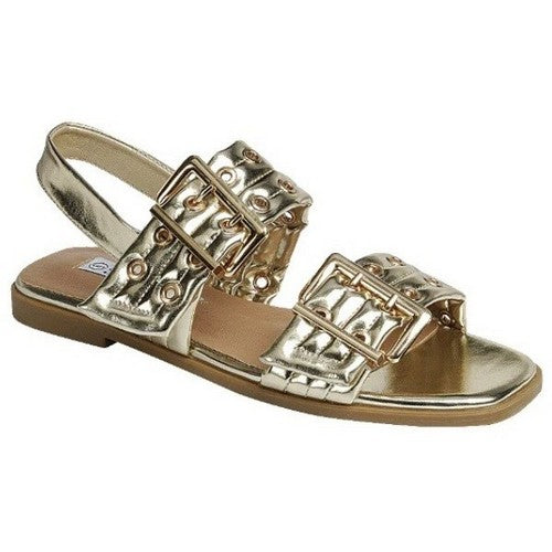 RIVETS-10 Double Bucket Rivet Sandal in Gold