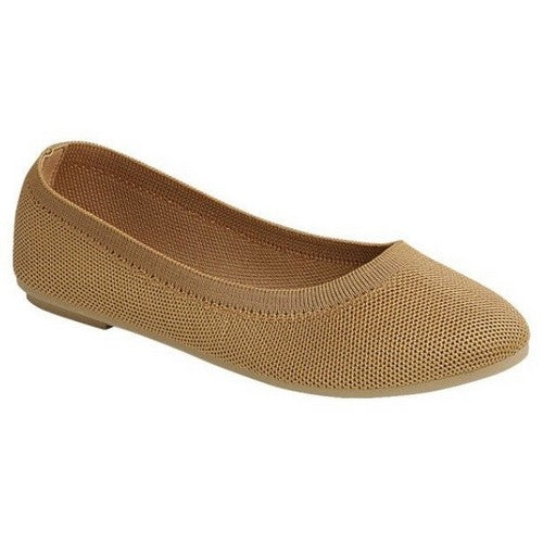 ANNA-21 Basic Stretch Flats in Tan