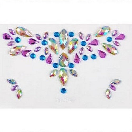 Carnival Face Gem Stickers in Purple & Blue Crystal