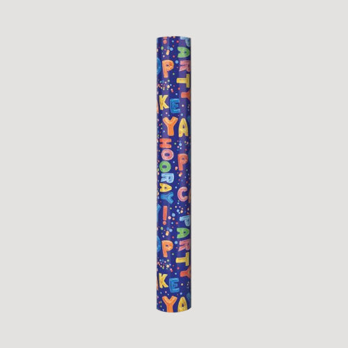 Celebration Gift Wrap Roll in Navy Letters Print