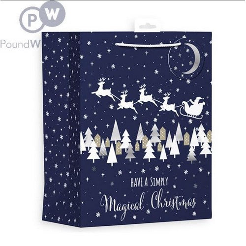 XAMGB10L Midnight Santa Landscape Gift Bag Large