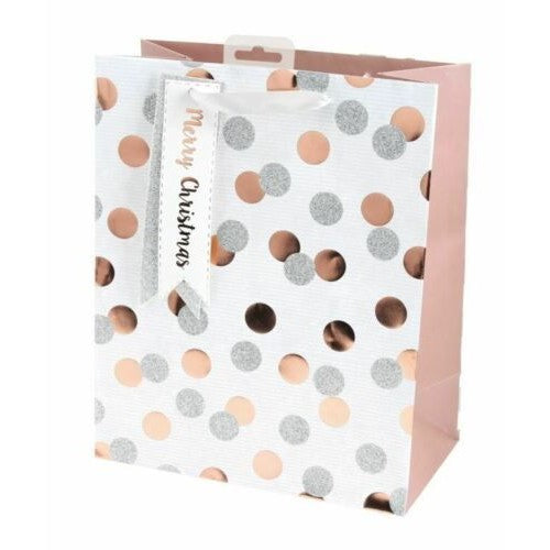 XAJGB80M Metallic Spots Christmas Gift Bag Medium