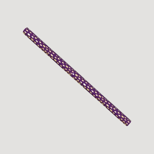 Foil Spots Gift Wrap Roll 1.5m in Purple & Gold