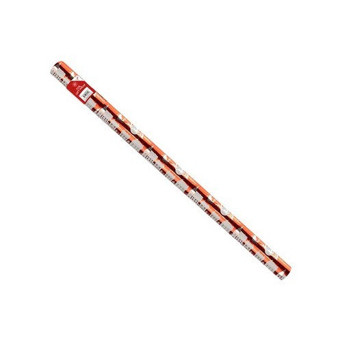 Red & White Christmas Foil Gift Wrap in Sleigh Design