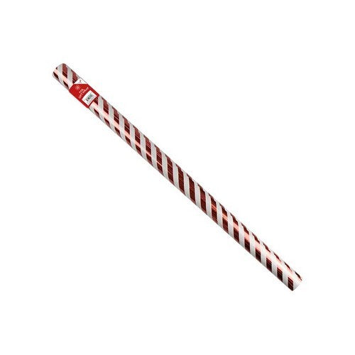 Red & White Christmas Foil Gift Wrap in Stripe Design