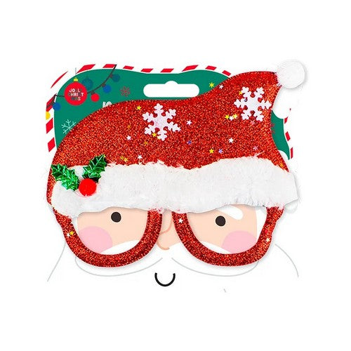 XMA1767 Christmas Glasses in Satin Hat Red