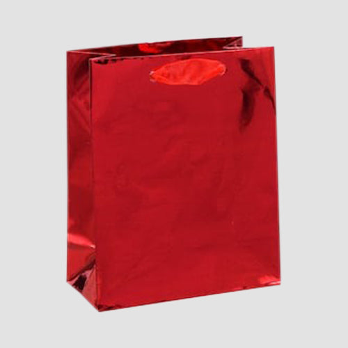 Small High Shine Glossy Gift Bag in Plain Red