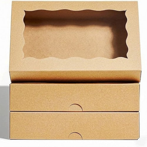 Flip-Top Kraft Box with Window in Brown