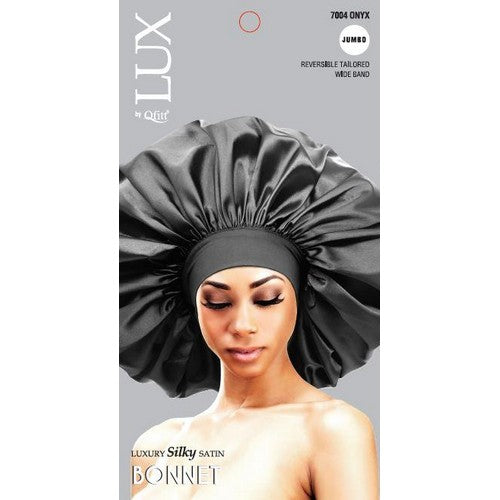Lux Luxury Silky Satin Jumbo Bonnet in Black
