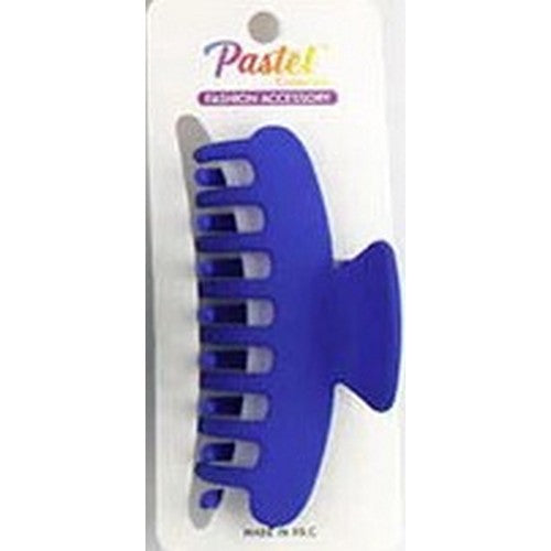 Rubberized Spring Clip Hair Claw in Navy