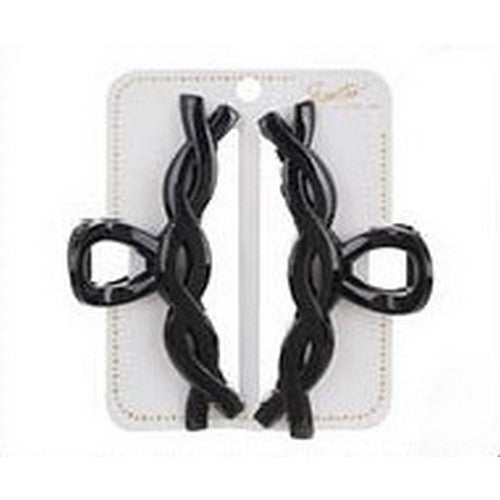 HCP2822 Twist Spring Clip Hair Claw 2 Pack in Black