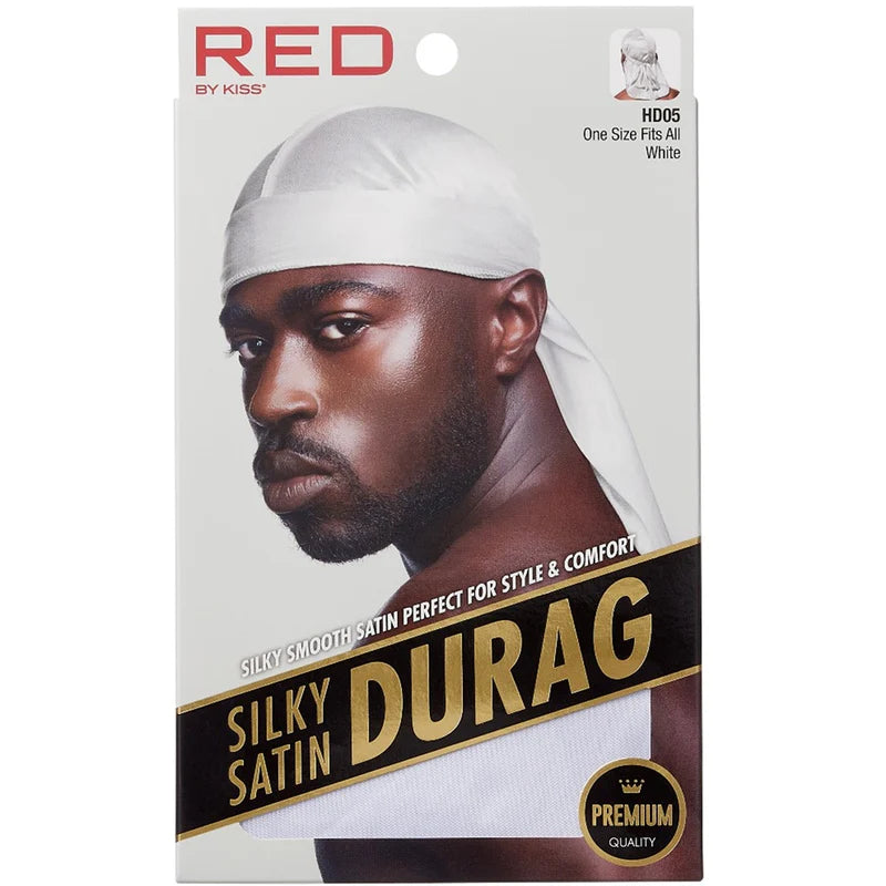 Red by Kiss Silky Satin Durag in White