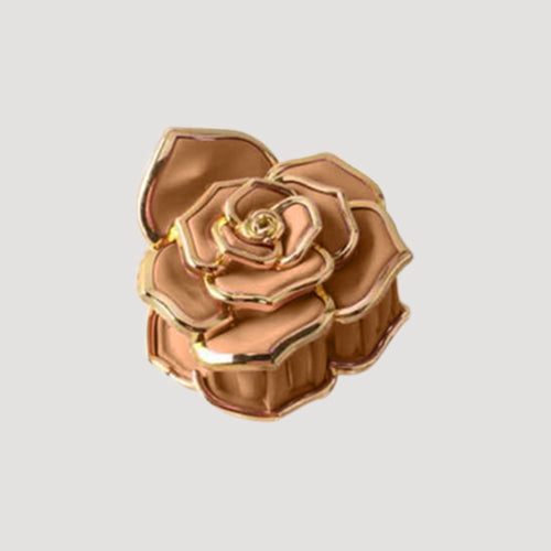 HC10726E Gold Edge Rose Claw Clip in Brown