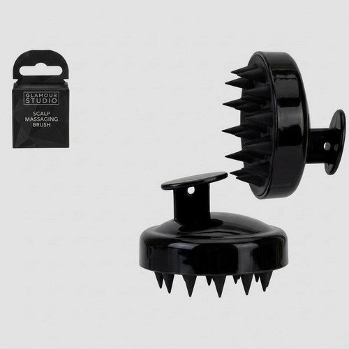 728013 Glamour Studio Scalp Massaging Brush in Black