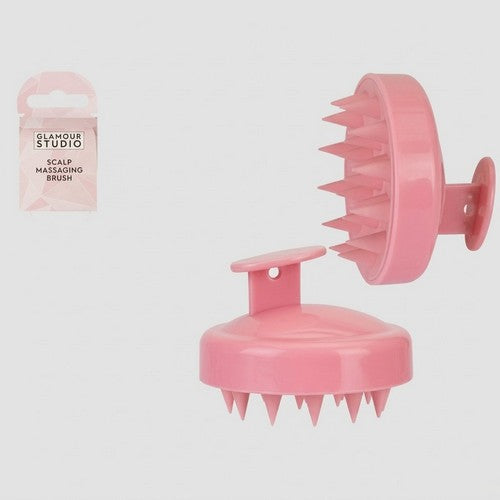 728013 Glamour Studio Scalp Massaging Brush in Pink