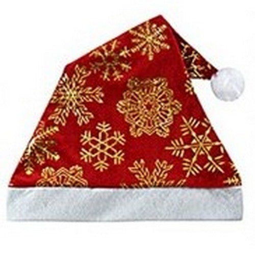 PKH30088 Metallic Santa Hat in Gold Snowflake