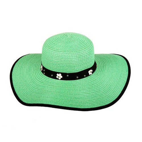 Daisy Band Straw Hat in Lime
