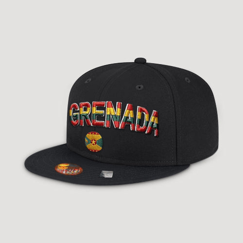 Grenada Snakeskin Snap Back Baseball Cap in Black
