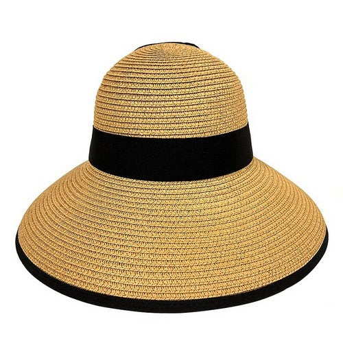 Bow Back Ponytail Straw Hat in Khaki