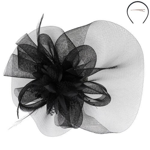 Veil Bow Fascinator in Black