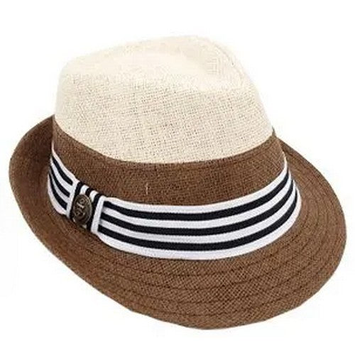 00238 Colour Black Straw in Brown & Ivory