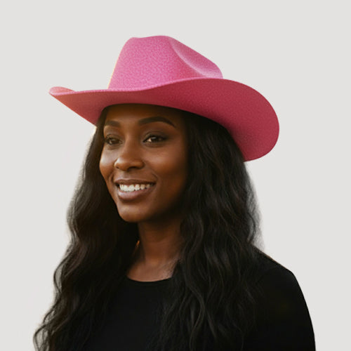 Shimmer Western Cowboy Hat in Fuchsia