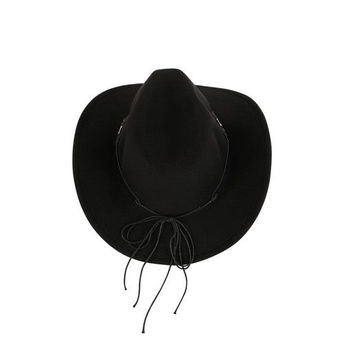 Tribal Band Western Style Cowboy Hat in Black