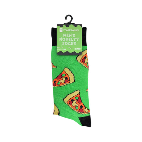Tom Franks Novelty Dress Socks 1pr in Pizza Print
