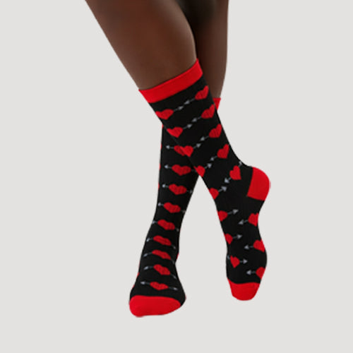 S31070 S. Christina Fun Socks in Cupid Heart Black