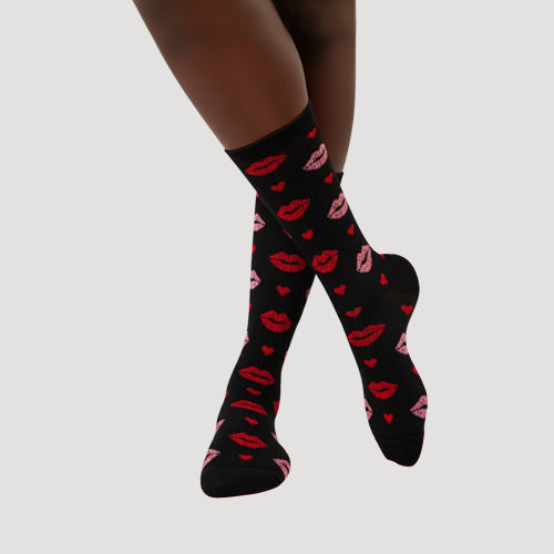 S31070 S. Christina Fun Socks in Lips Black