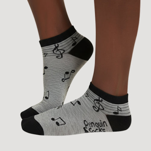 Hype Fire Ankle Cut Fun Socks in Music Grey