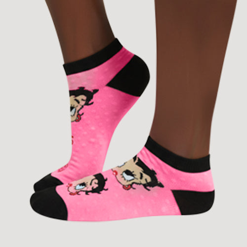 U Wear Ankle Cut Fun Socks in Betty Boop Dark Pink