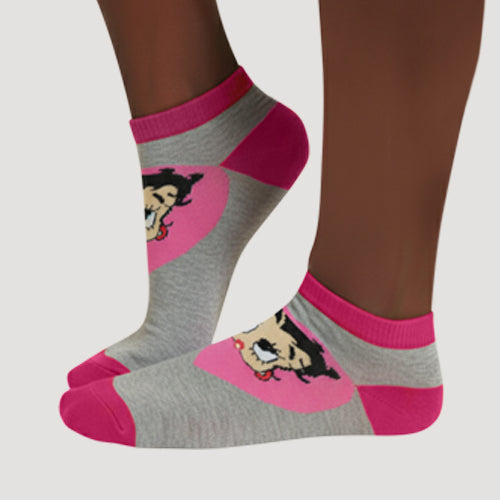 U Wear Ankle Cut Fun Socks in Betty Boop Grey
