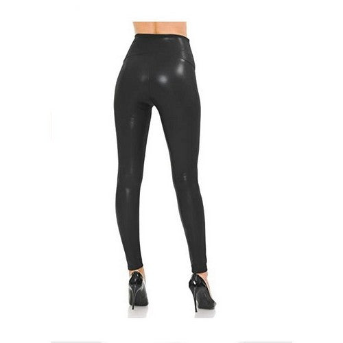 Faux Leather High Waist Leggings in Black