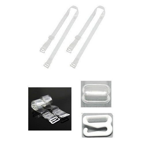 Crystal Clear Plastic Bra Strap (1 Pair)
