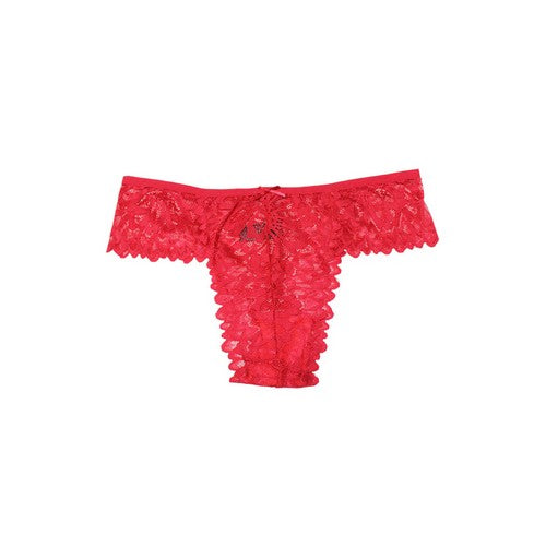 549-PTY Floral Lace Panty in Barbados Cherry