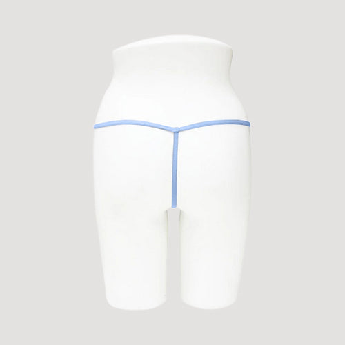 Soft Cotton Blend Elastic Waistband Thong in Della Robbia