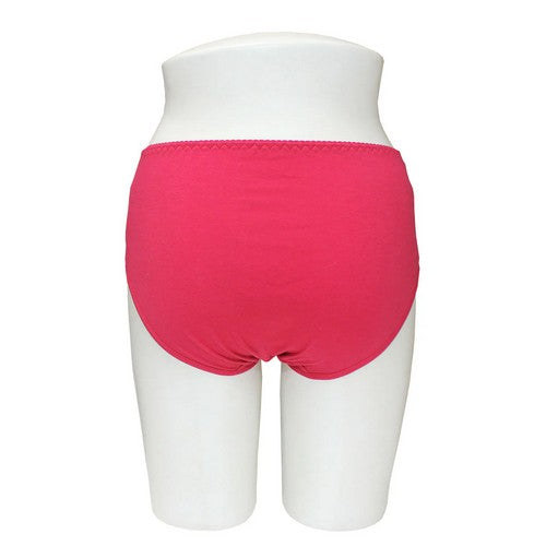 Plus Size Lace Waist Cotton Panty in Crimson