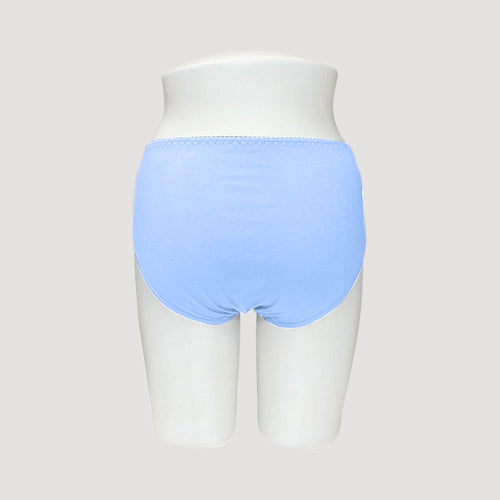 Plus Size Lace Waist Cotton Panty in Ice Blue
