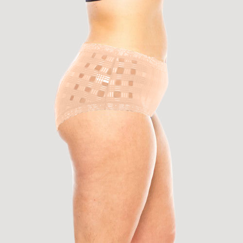 Plus Size Geo Lace Panty in Cafe Creme