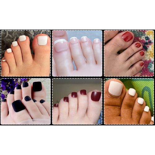 Press On Toe Nails in Burgundy
