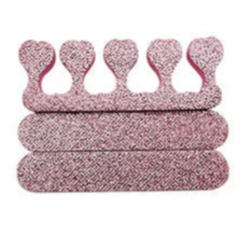 JBS041 Glitter Toe Separator & Nail File Set Pink