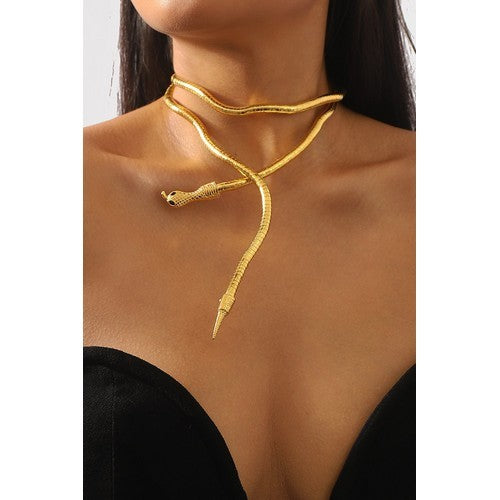 Twisted Snake Choker in Gold