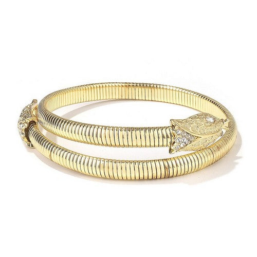 Bendable Rhinestone Snake Choker in Gold