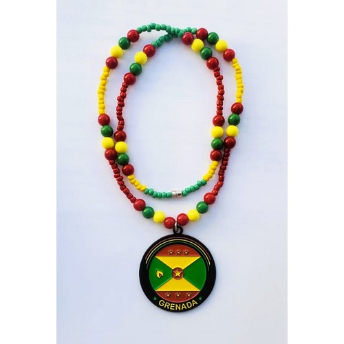 Flag Pendant Beaded Necklace