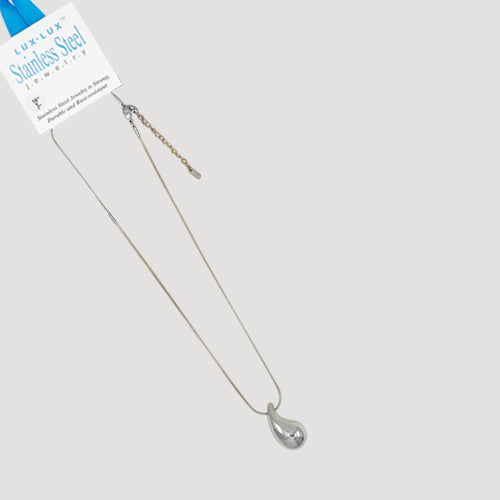 Lux Lux Stainless Steel Waterdrop Necklace in Silver