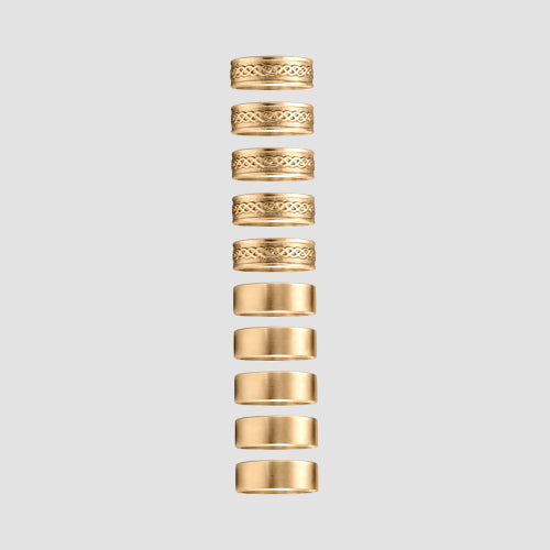 Set Of 10 Toe Rings in Gold