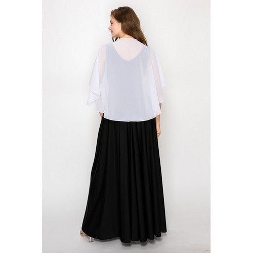 Chiffon Cape Shawl in White