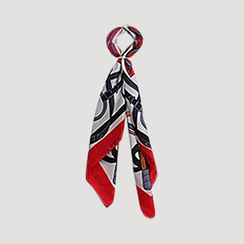 RNT1170 Buckle Print Twilly Scarf in Fuchsia