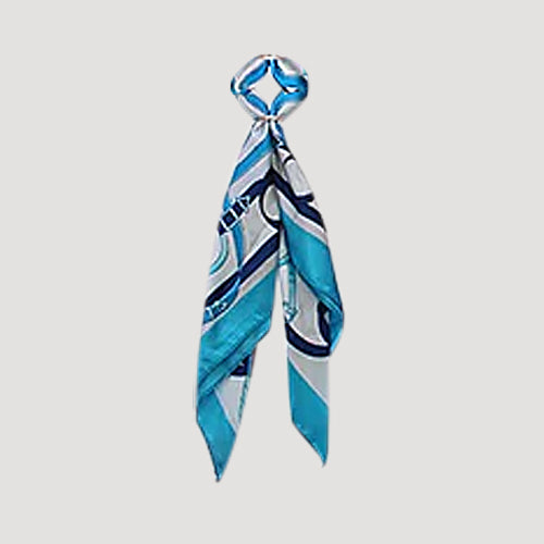 RNT1170 Buckle Print Twilly Scarf in Sky Blue